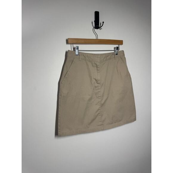 IZOD Skirt Girls Size 13 Khaki Approved School Ware Pocket Minimal Prep Classic - Picture 3 of 7